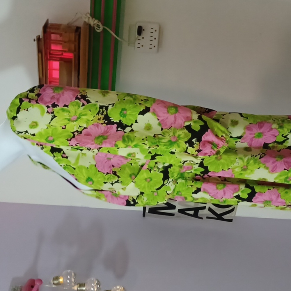 WAYF  GREEN & PINK FLORAL DRESS. SZ XL - Picture 7 of 8